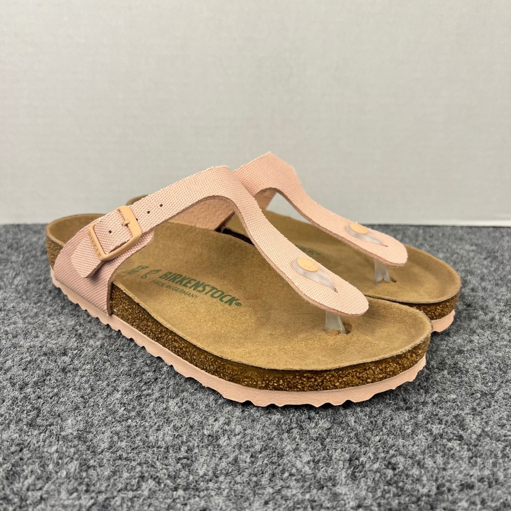 Birkenstock Gizeh Vegan Light Pink Canvas Thong Sandals Womens 39 L8 M6 Germany